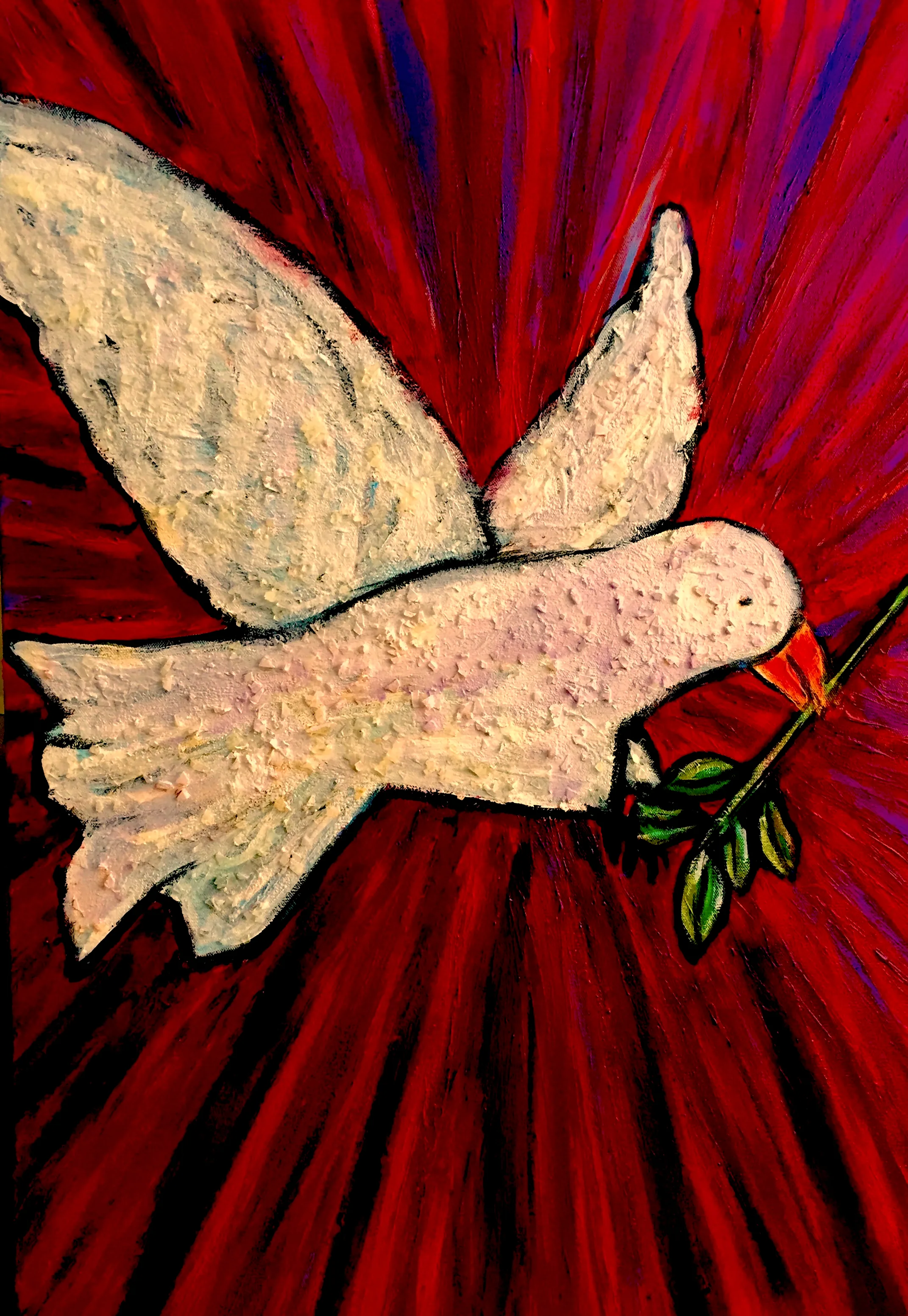 David's Dove, acrylic on canvas, 2017